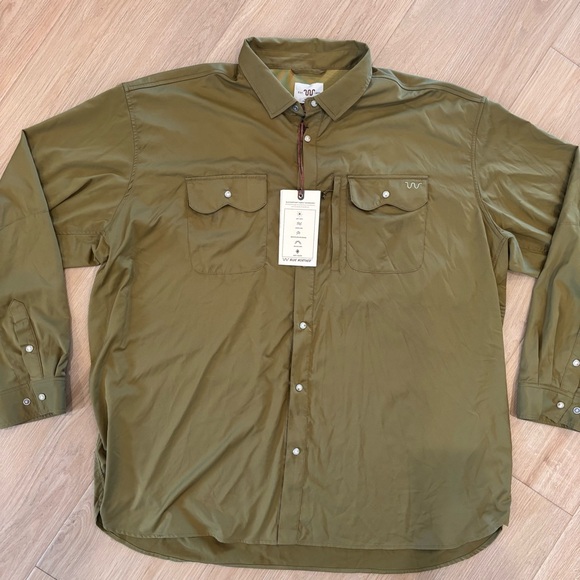 Men's 3XL King Ranch Olive Green Snap Front Western Shirt Long Sleeve Brand New - Picture 2 of 10